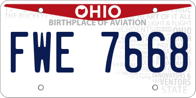 OH license plate FWE7668
