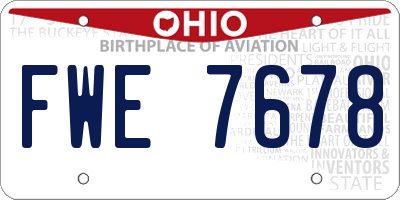 OH license plate FWE7678