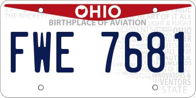 OH license plate FWE7681