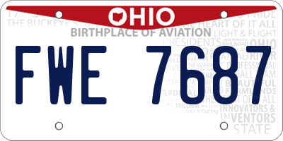 OH license plate FWE7687