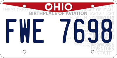 OH license plate FWE7698
