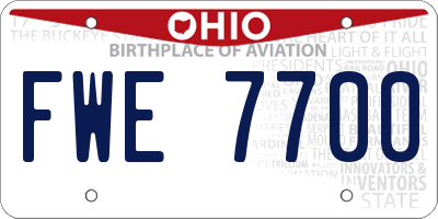 OH license plate FWE7700