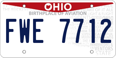 OH license plate FWE7712