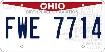 OH license plate FWE7714