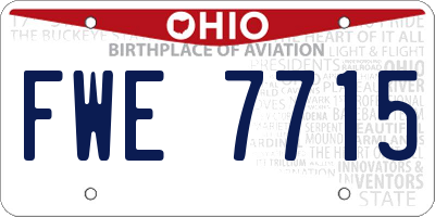 OH license plate FWE7715