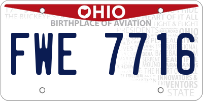 OH license plate FWE7716