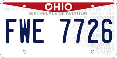 OH license plate FWE7726