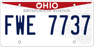 OH license plate FWE7737