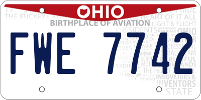OH license plate FWE7742