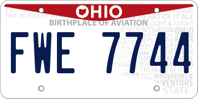 OH license plate FWE7744