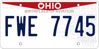 OH license plate FWE7745