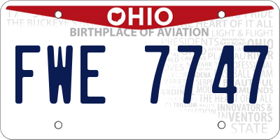 OH license plate FWE7747