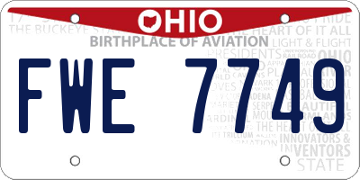 OH license plate FWE7749