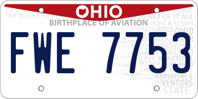 OH license plate FWE7753