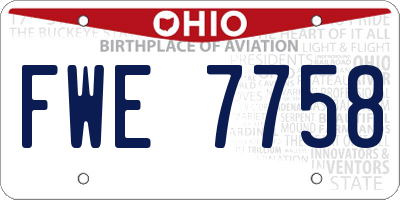 OH license plate FWE7758