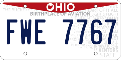 OH license plate FWE7767