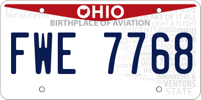OH license plate FWE7768