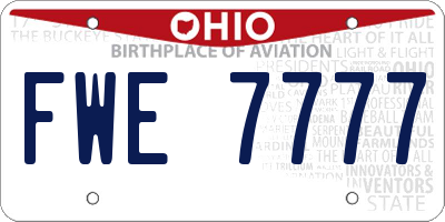 OH license plate FWE7777