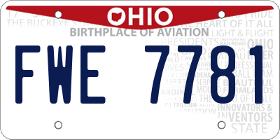 OH license plate FWE7781