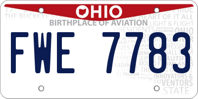 OH license plate FWE7783