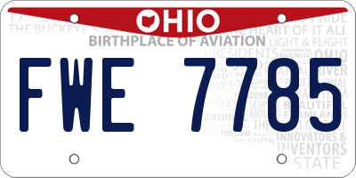 OH license plate FWE7785