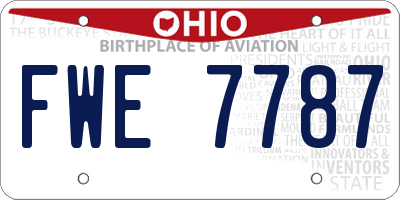 OH license plate FWE7787