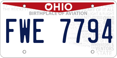 OH license plate FWE7794