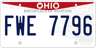 OH license plate FWE7796