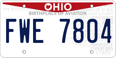 OH license plate FWE7804