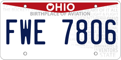 OH license plate FWE7806