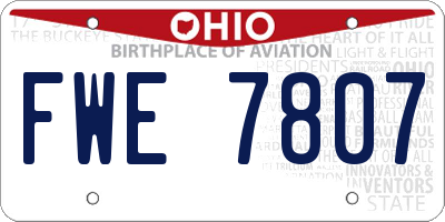OH license plate FWE7807