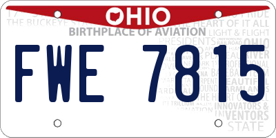 OH license plate FWE7815
