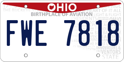 OH license plate FWE7818