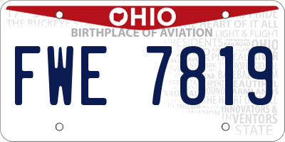OH license plate FWE7819