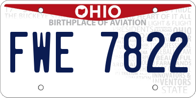 OH license plate FWE7822