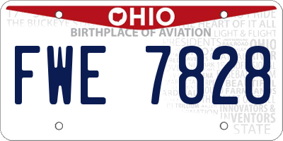 OH license plate FWE7828