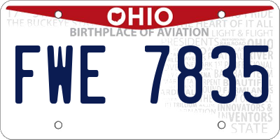 OH license plate FWE7835