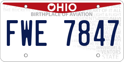OH license plate FWE7847