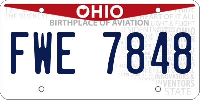 OH license plate FWE7848