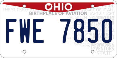 OH license plate FWE7850