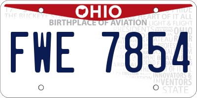 OH license plate FWE7854