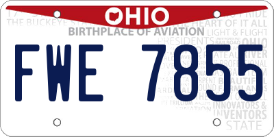 OH license plate FWE7855
