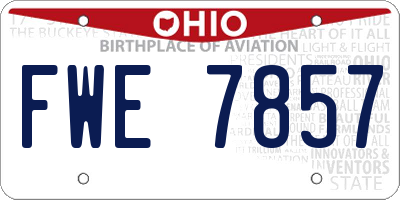 OH license plate FWE7857