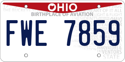 OH license plate FWE7859