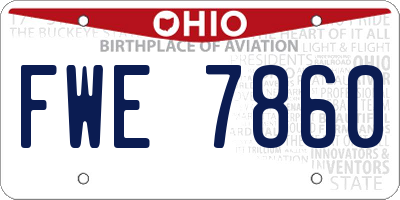 OH license plate FWE7860