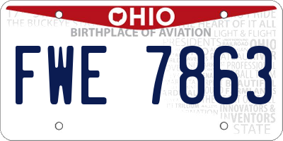 OH license plate FWE7863