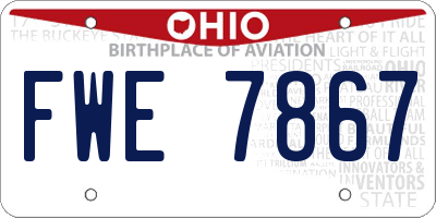 OH license plate FWE7867