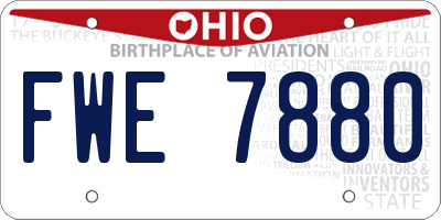 OH license plate FWE7880