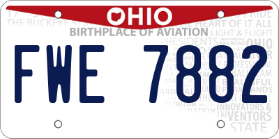 OH license plate FWE7882