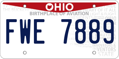 OH license plate FWE7889
